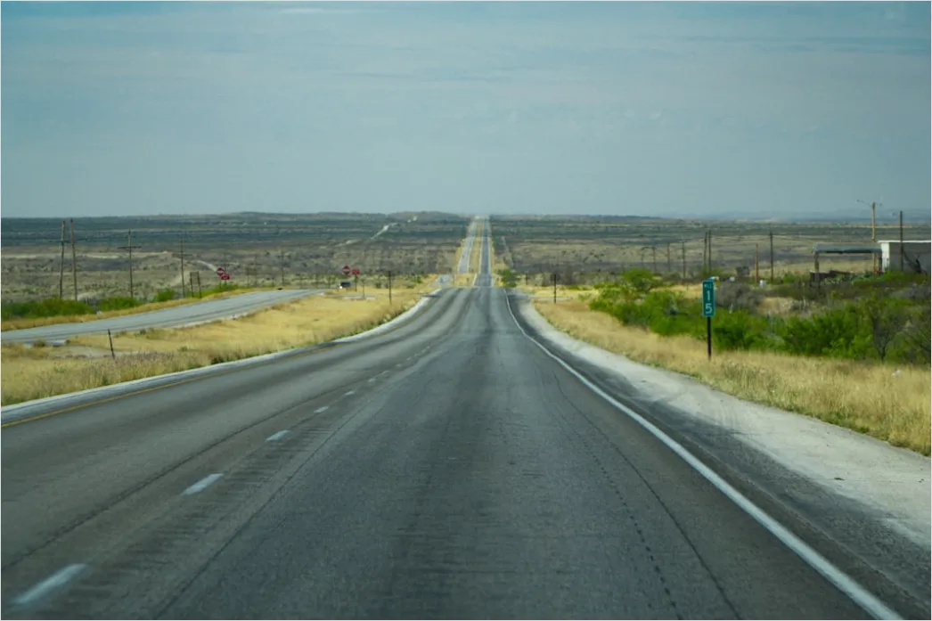 Detail Road Trip Car On Empty Highway Landscape Number 12