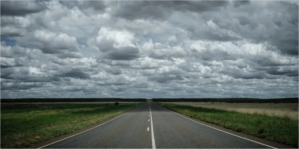 Detail Road Trip Car On Empty Highway Landscape Number 16