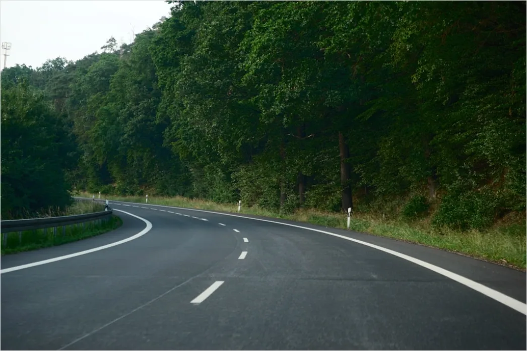 Detail Road Trip Car On Empty Highway Landscape Number 19