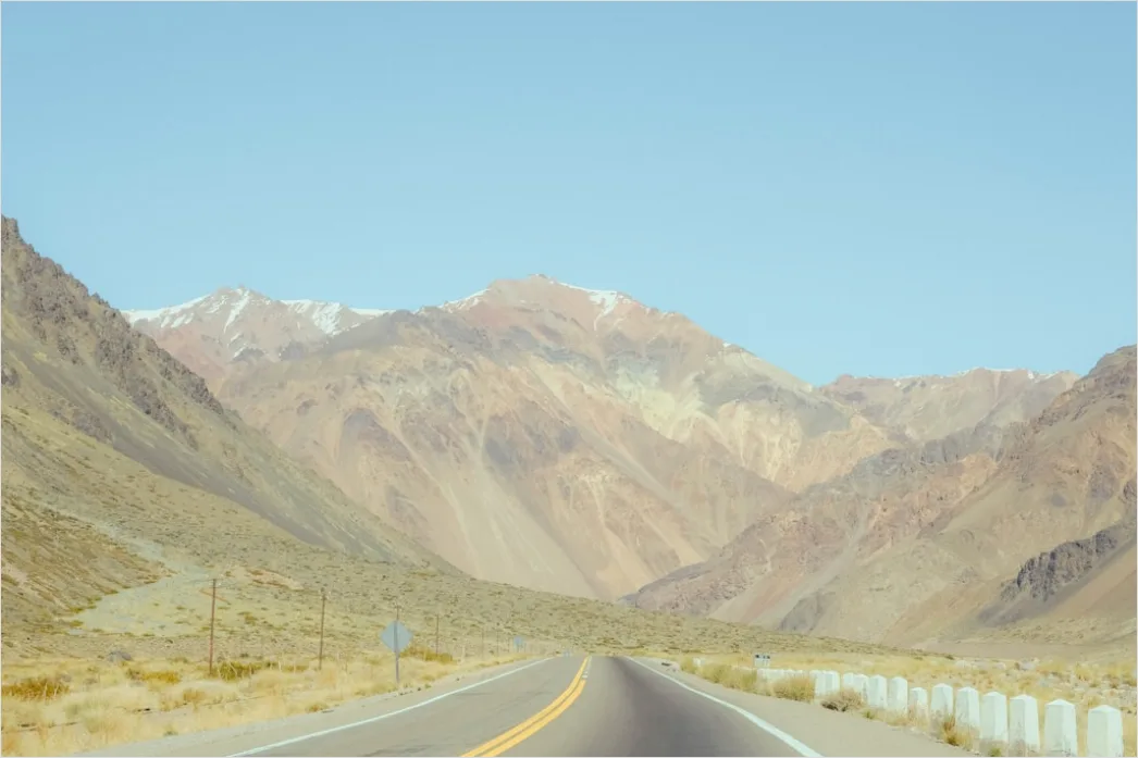 Detail Road Trip Car On Empty Highway Landscape Number 7