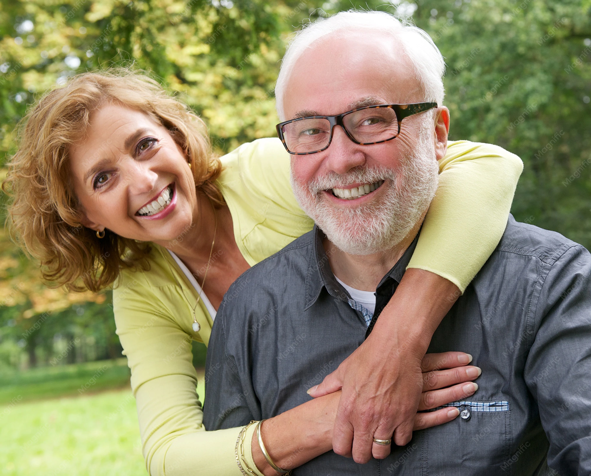 Senior Couple Portrait Happy Smiling Outdoor 0297