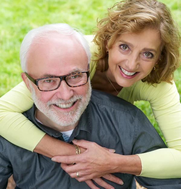 Detail Senior Couple Portrait Happy Smiling Outdoor Number 6