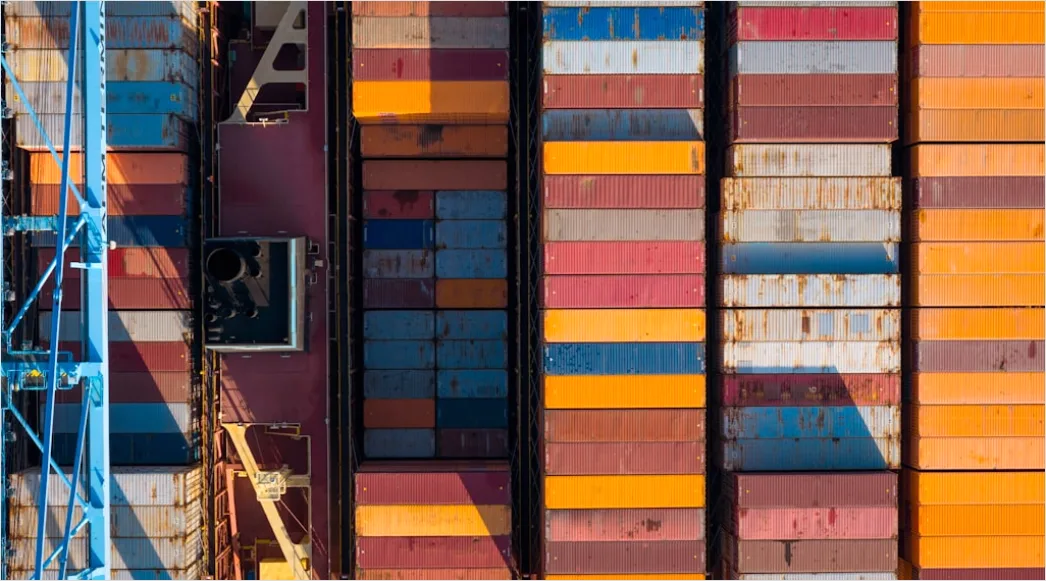 Detail Shipping Container Stack Aerial Port View Number 4