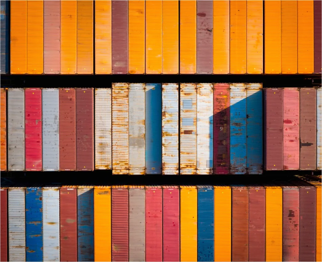 Detail Shipping Container Stack Aerial Port View Number 7