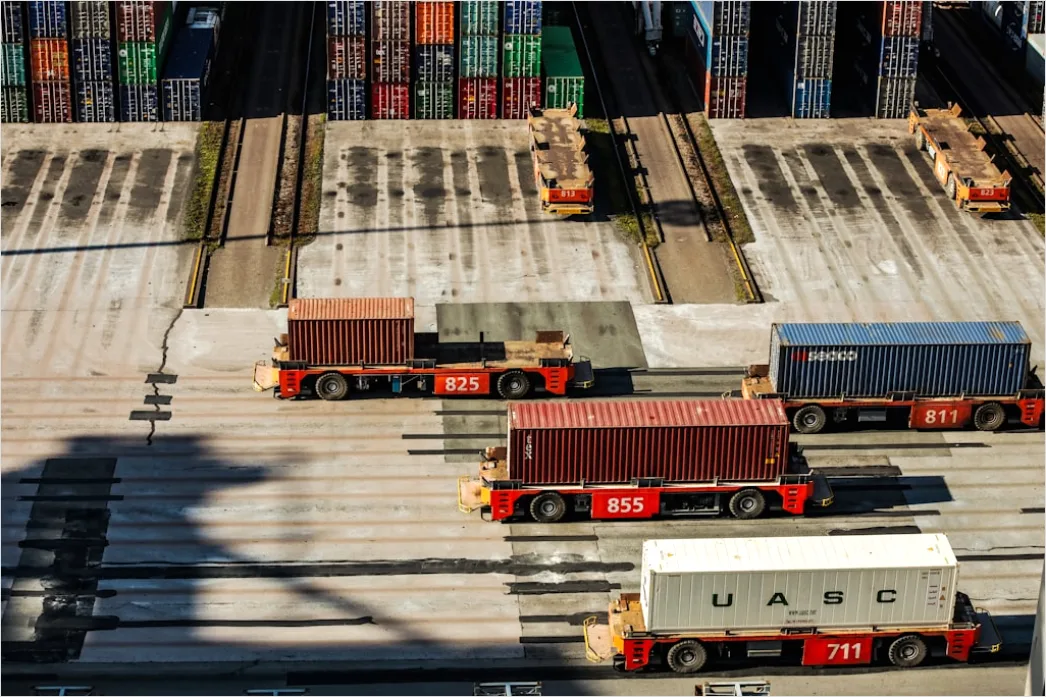 Detail Shipping Container Stack Aerial Port View Number 9