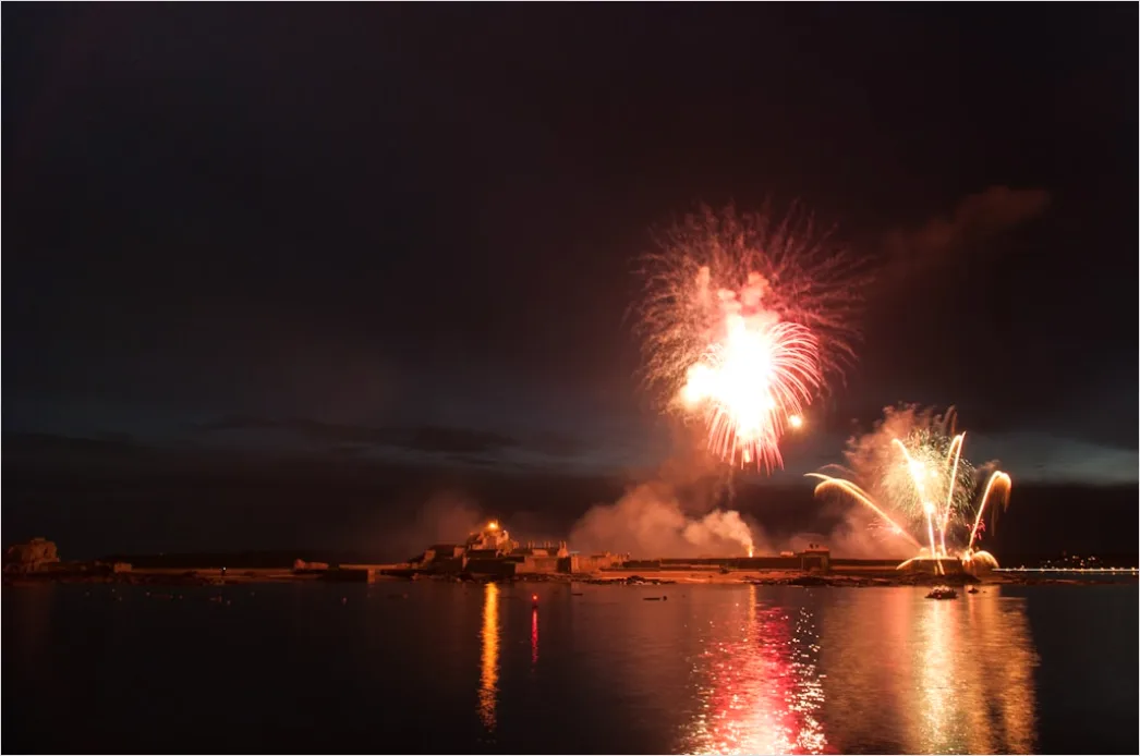Detail Silvester Feuerwerk Reflexion Wasser Nacht Number 17