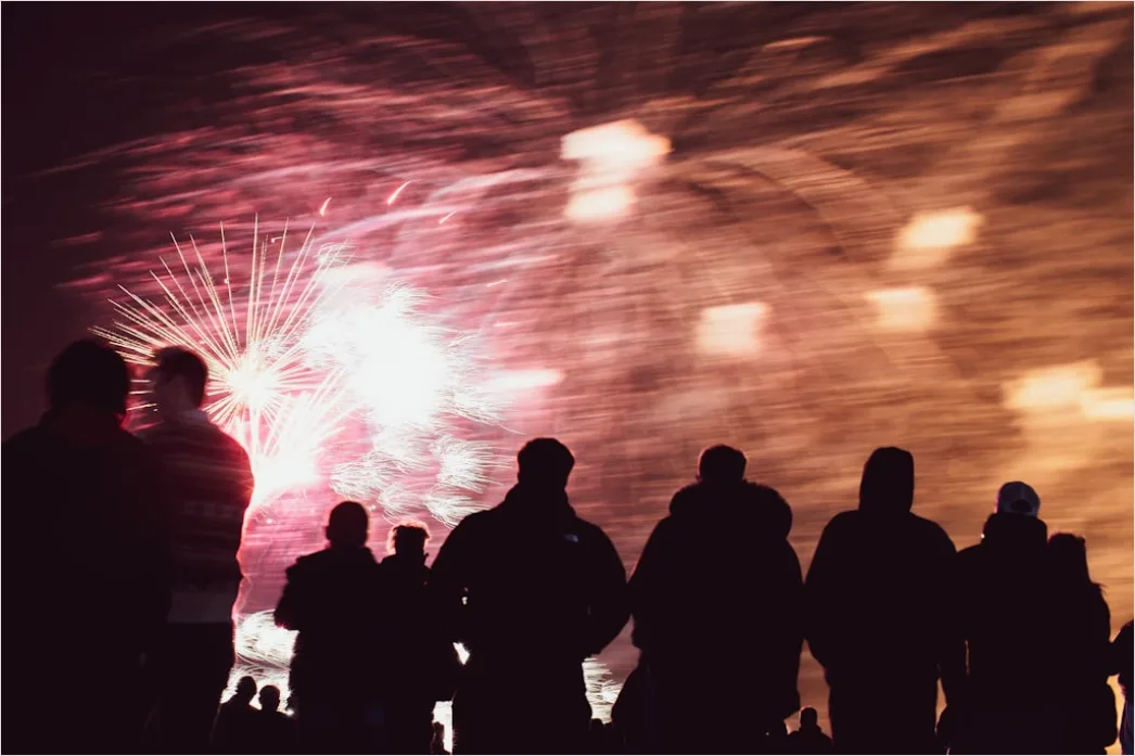Detail Silvester Outdoor Feuerwerk Menschenmenge Number 4