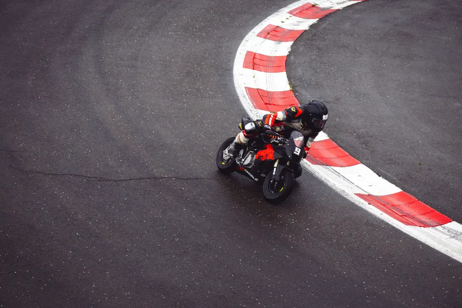 Detail Sport Motorcycle Leaning Corner Track Action Number 17