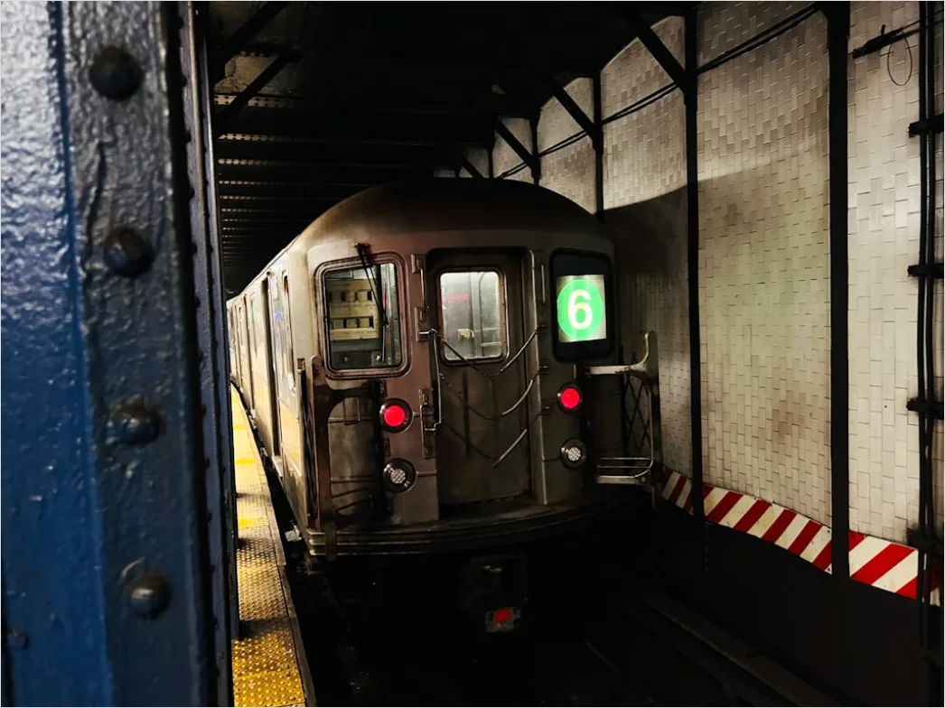 Detail Subway Metro Train Arriving At Station Platform Number 14