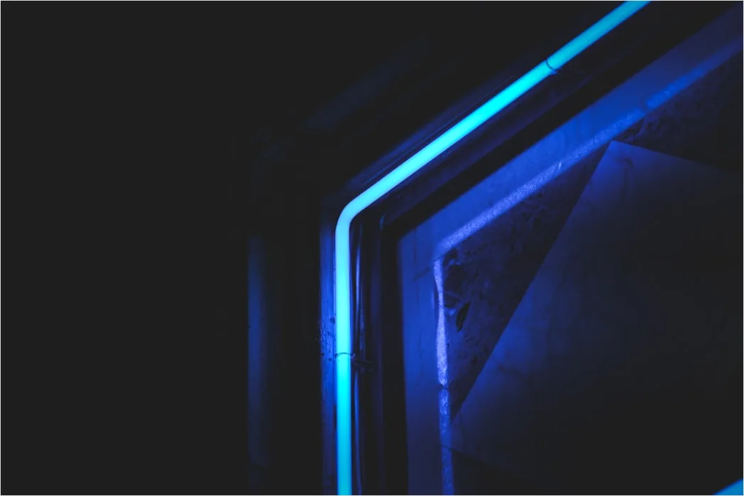 Detail Technologie Abstraktion Hintergrund Blau Neon Glühen Number 13