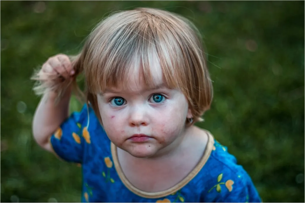 Toddler Portrait Curious Expression Close Up 2c9a