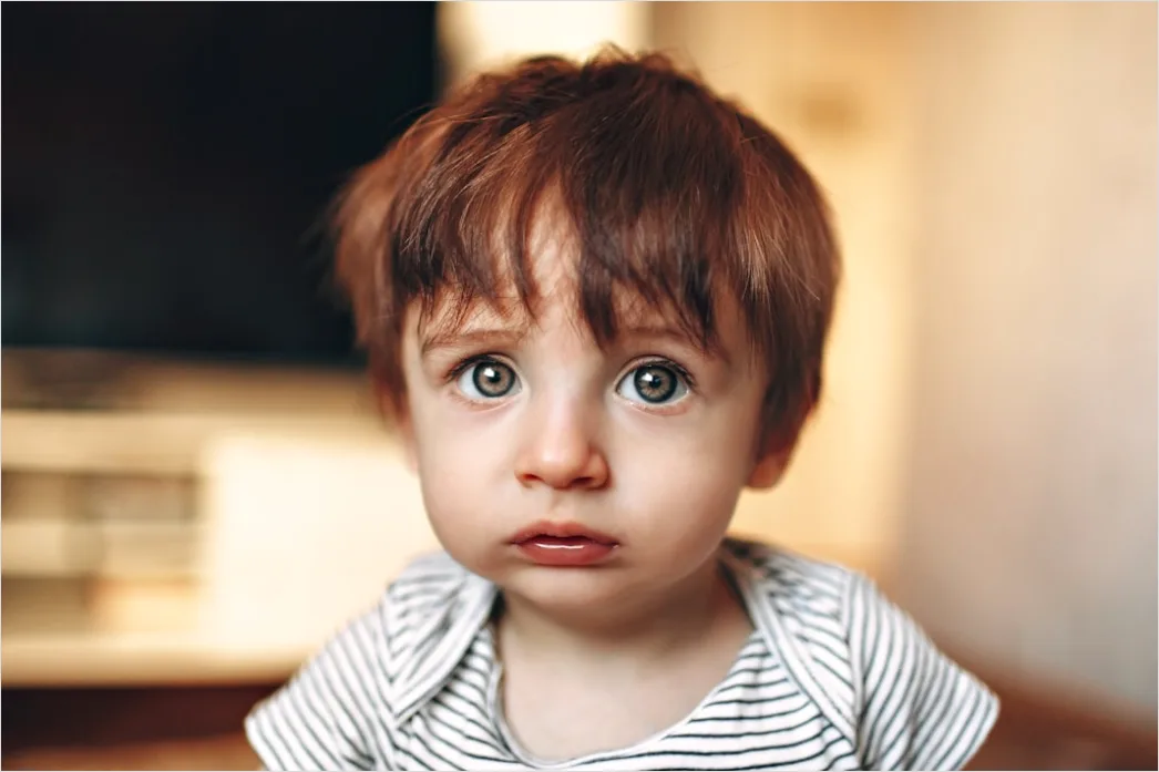 Detail Toddler Portrait Curious Expression Close Up Number 11