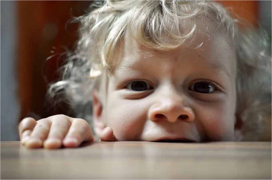 Detail Toddler Portrait Curious Expression Close Up Number 7