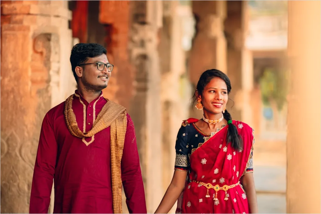 Detail Traditional Wedding Attire Portrait Couple Close Up Number 8