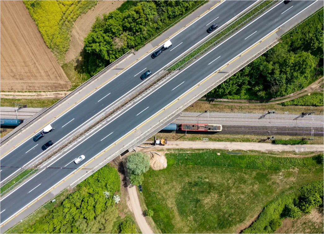 Detail Truck Convoy Highway Freight Transport Aerial Number 13