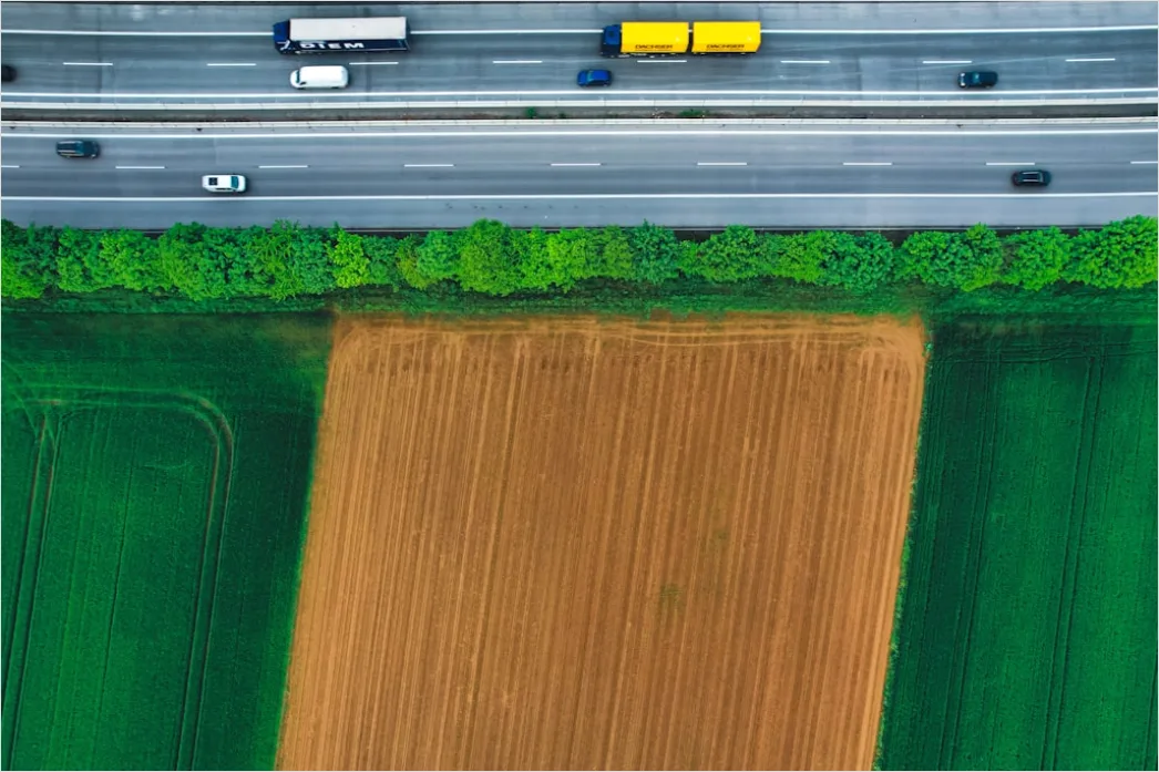 Detail Truck Convoy Highway Freight Transport Aerial Number 14