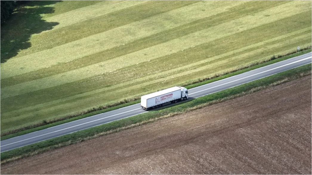 Detail Truck Convoy Highway Freight Transport Aerial Number 16