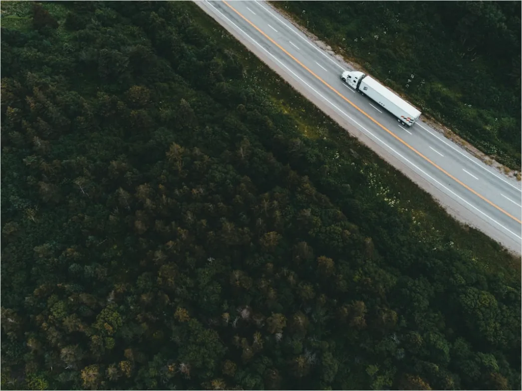 Detail Truck Convoy Highway Freight Transport Aerial Number 18