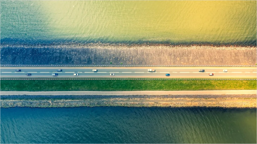 Detail Truck Convoy Highway Freight Transport Aerial Number 20