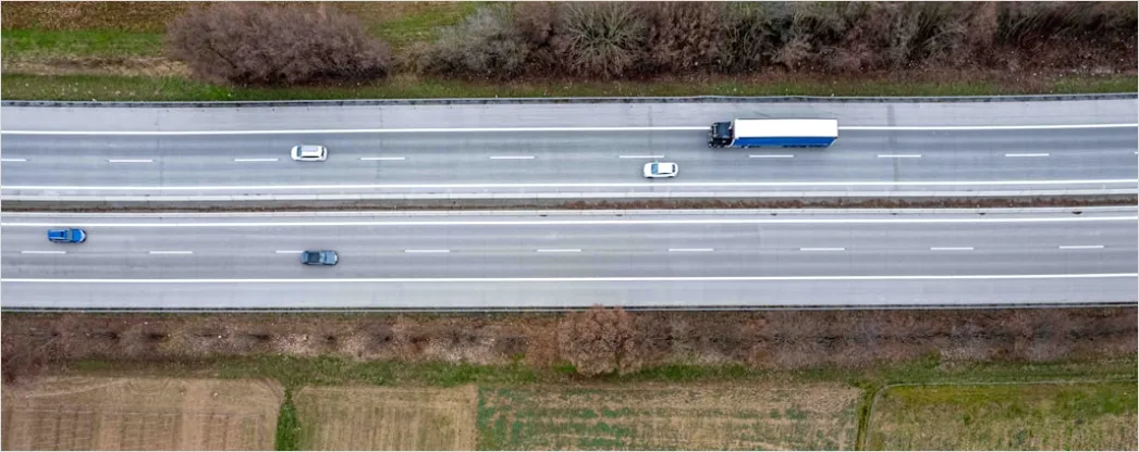 Detail Truck Convoy Highway Freight Transport Aerial Number 5