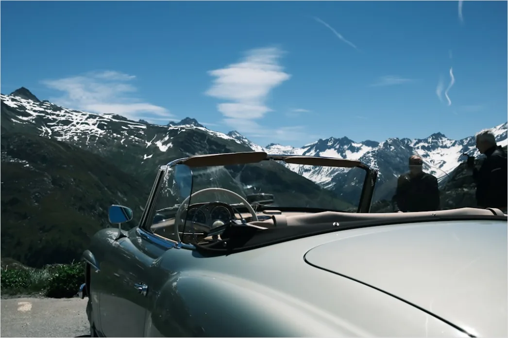 Detail Vintage Convertible Car Top Down Driving Number 15