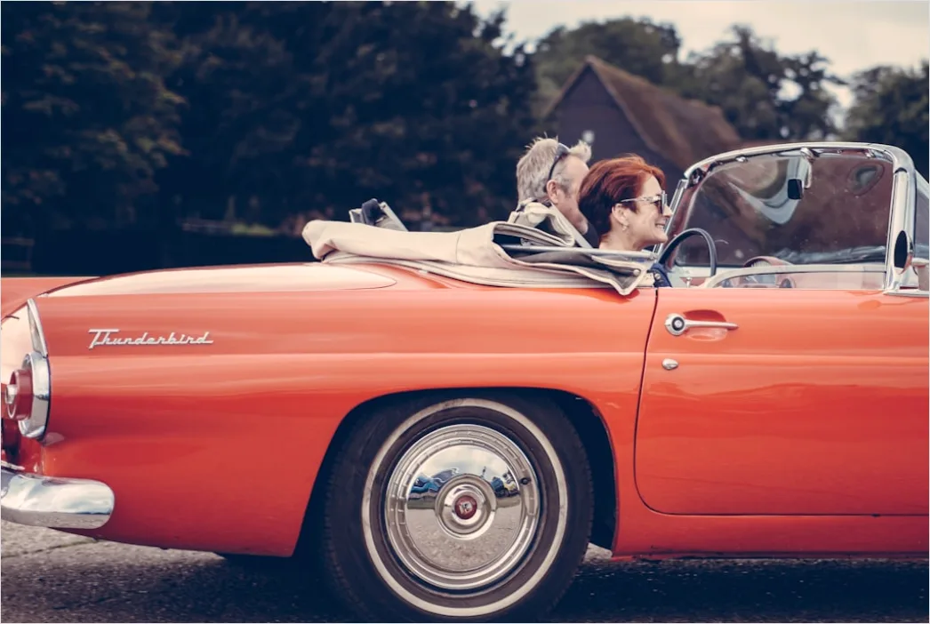 Detail Vintage Convertible Car Top Down Driving Number 3
