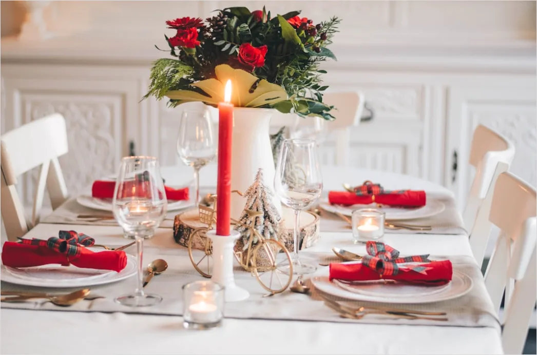 Weihnachten Tisch Festlich Gedeckt Nahaufnahme 5805