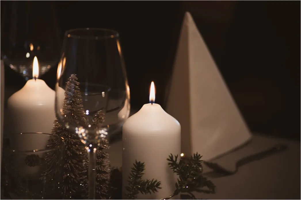 Weihnachten Tischdekoration Elegant Kerzen Tannenzweige 1a74