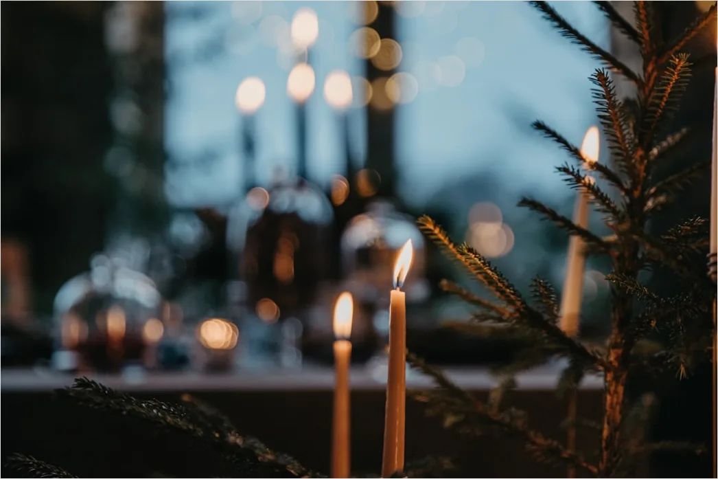 Detail Weihnachten Tischdekoration Elegant Kerzen Tannenzweige Number 14
