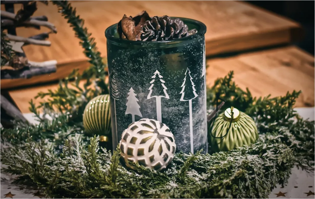 Detail Weihnachten Tischdekoration Elegant Kerzen Tannenzweige Number 16