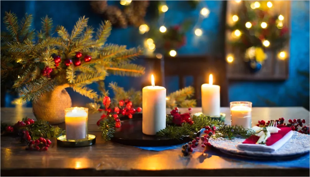 Detail Weihnachten Tischdekoration Elegant Kerzen Tannenzweige Number 17