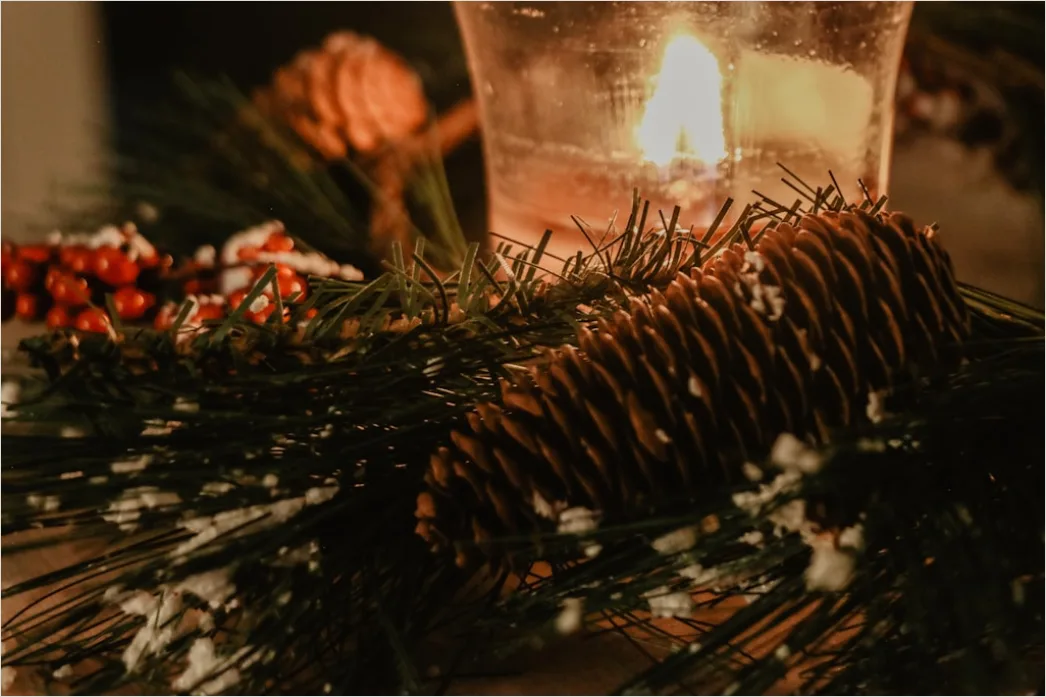 Detail Weihnachten Tischdekoration Elegant Kerzen Tannenzweige Number 19