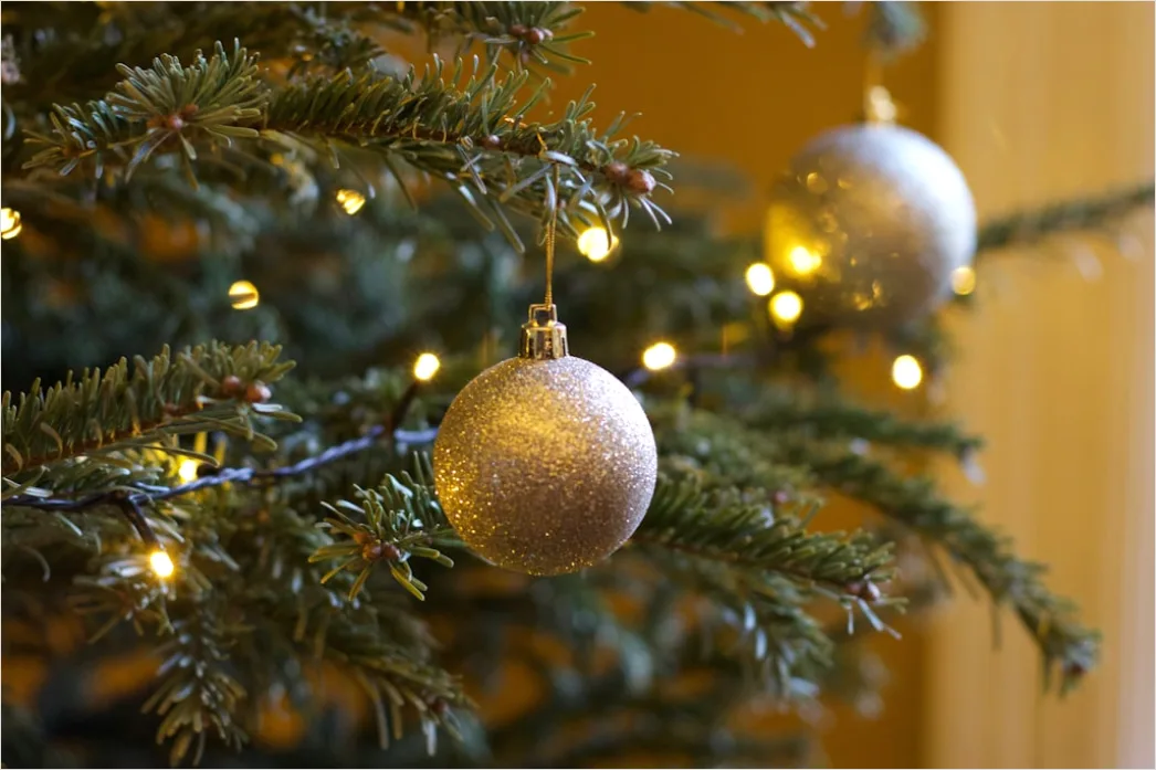 Weihnachtsbaum Detail Kugeln Nahaufnahme Bokeh 2d04