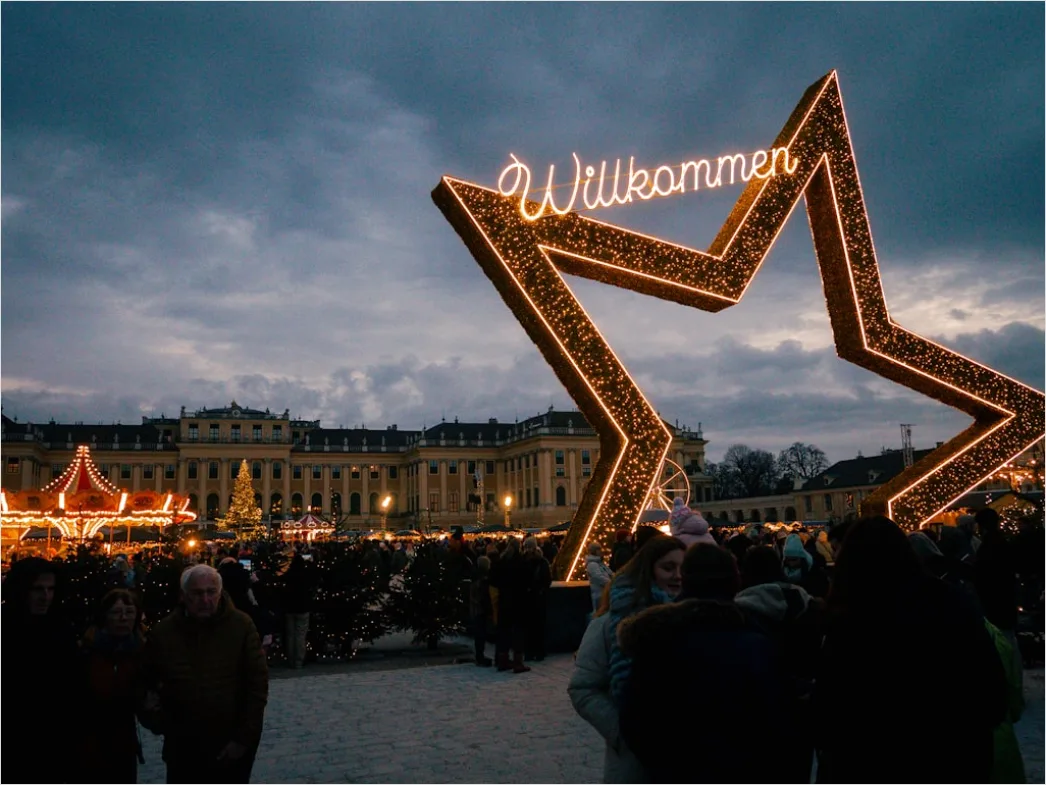 Detail Weihnachtsmarkt Abend Lichter Stimmungsvoll Besucher Number 16
