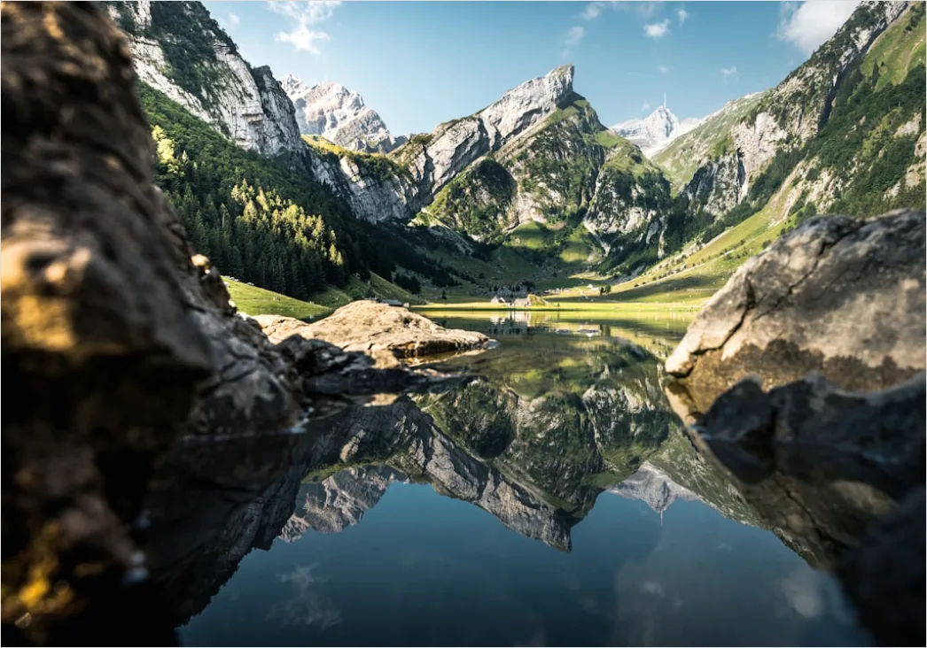 Detail Alpen Spiegelung Bergsee Morgen Number 2