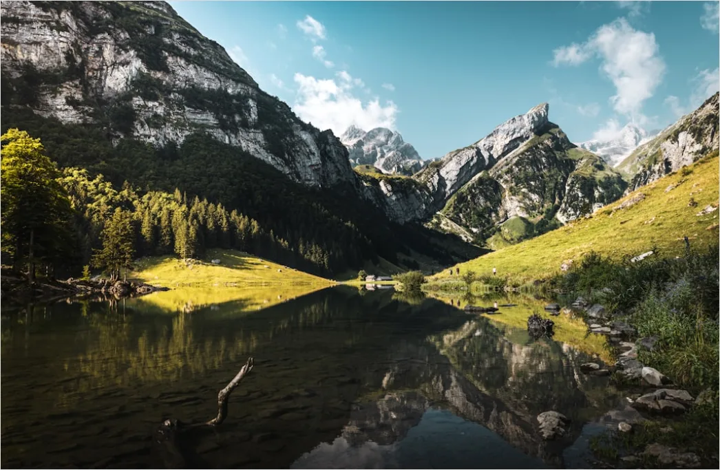 Detail Alpen Spiegelung Bergsee Morgen Number 6