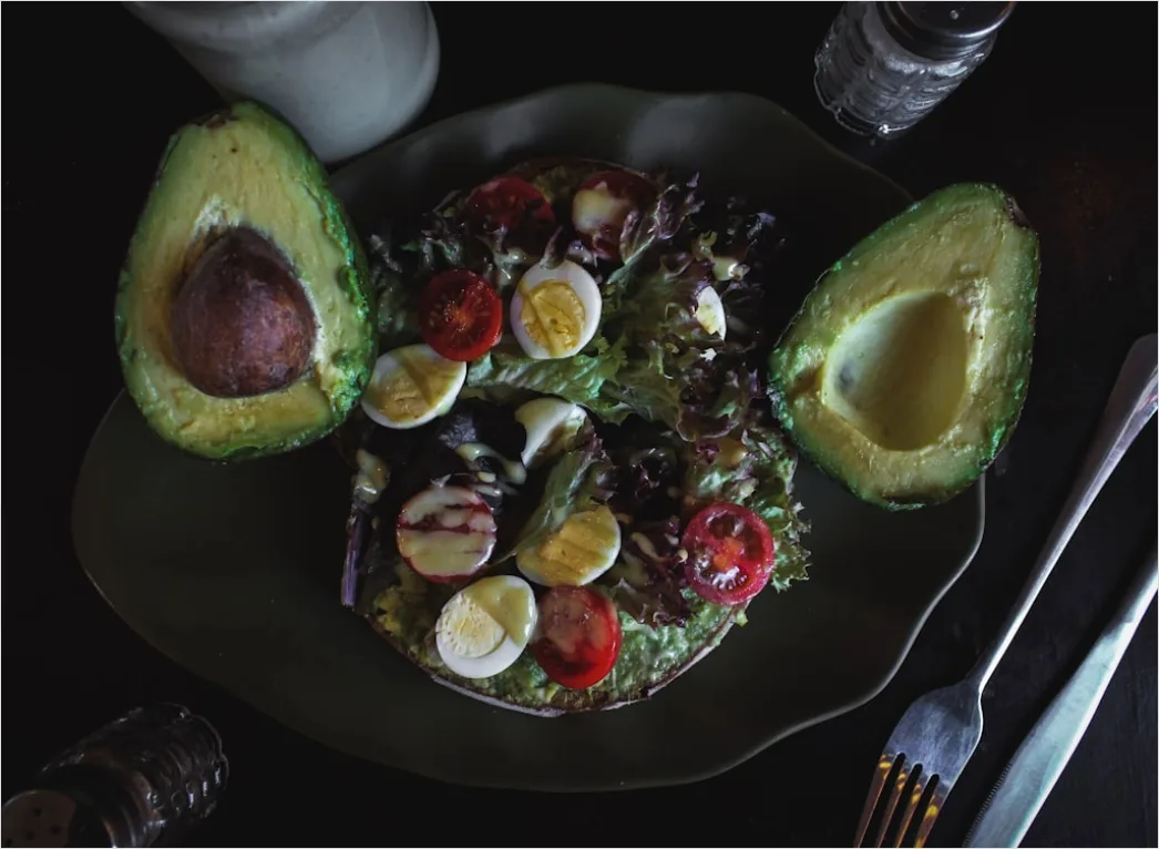 Detail Avocado Salat Teller Nahaufnahme Gesund Number 5
