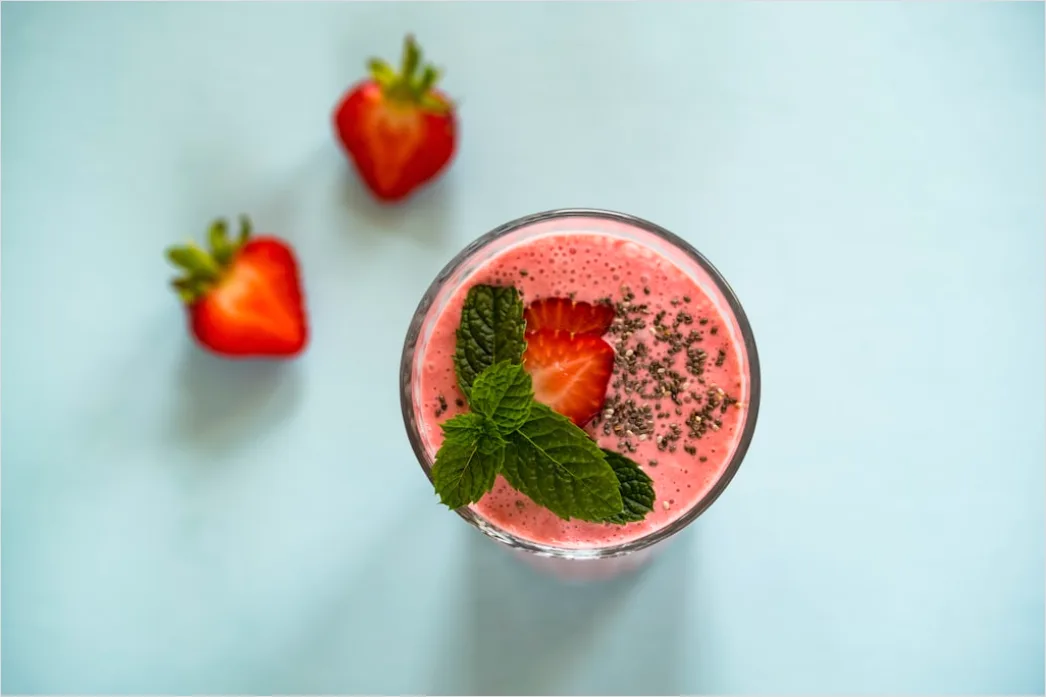 Detail Beeren Smoothie Glas Strohhalm Nahaufnahme Number 15
