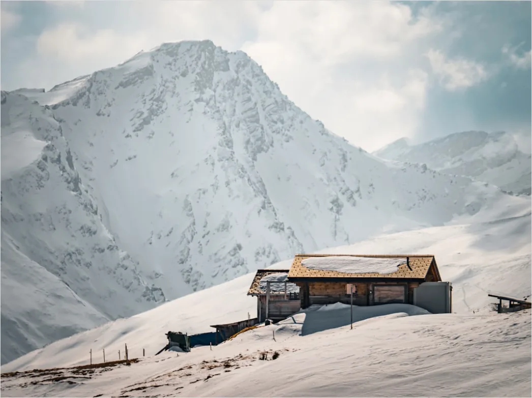 Detail Berghütte Alpen Winter Schnee Stimmung Number 3