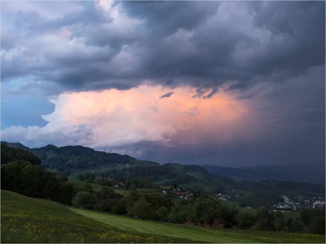 Detail Berglandschaft Dramatische Wolken Gewitter Number 13