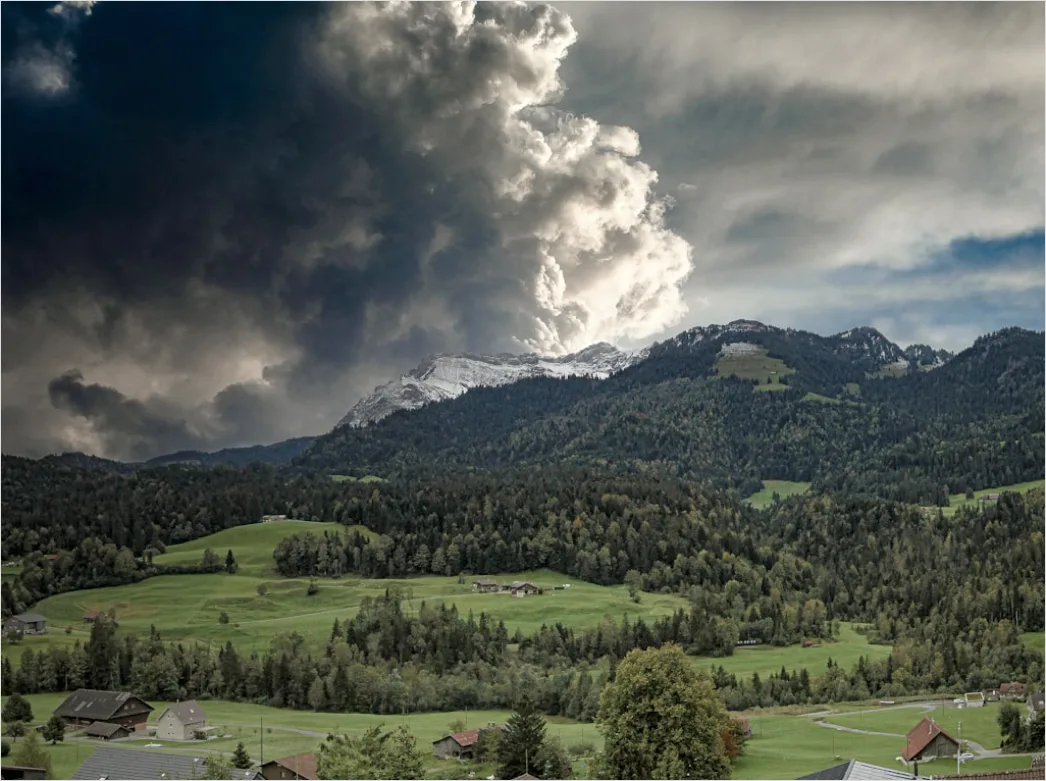 Detail Berglandschaft Dramatische Wolken Gewitter Number 17