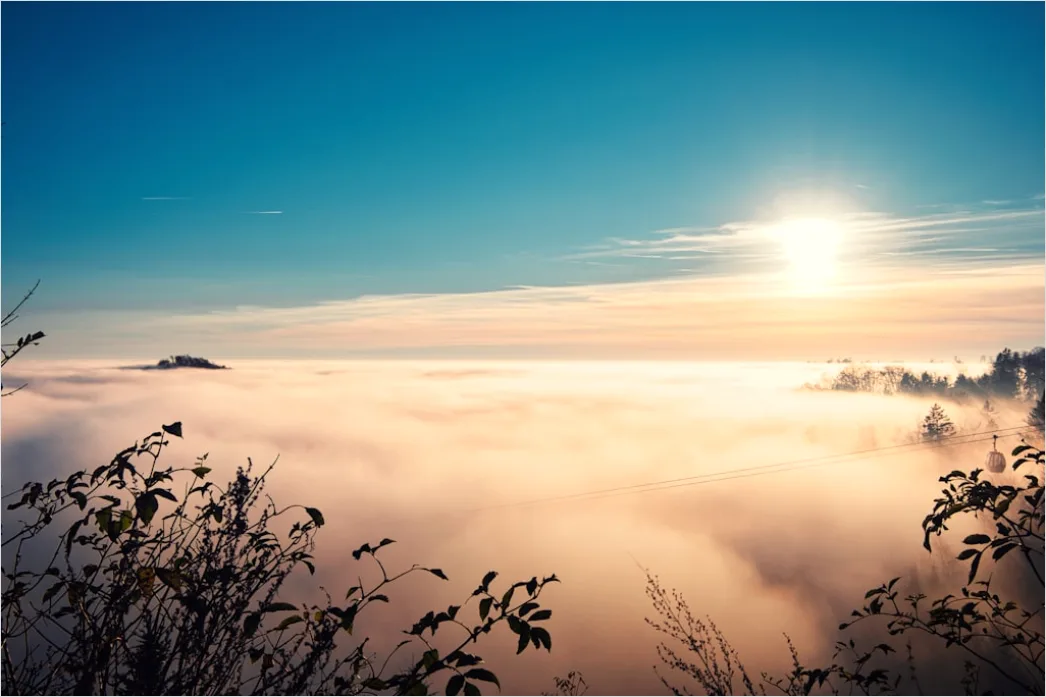 Detail Berglandschaft Sonnenaufgang Nebel Dramatisch Number 17