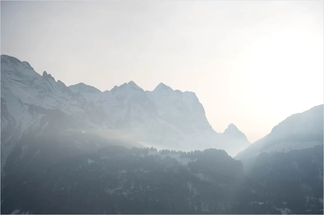 Detail Berglandschaft Sonnenaufgang Nebel Dramatisch Number 19
