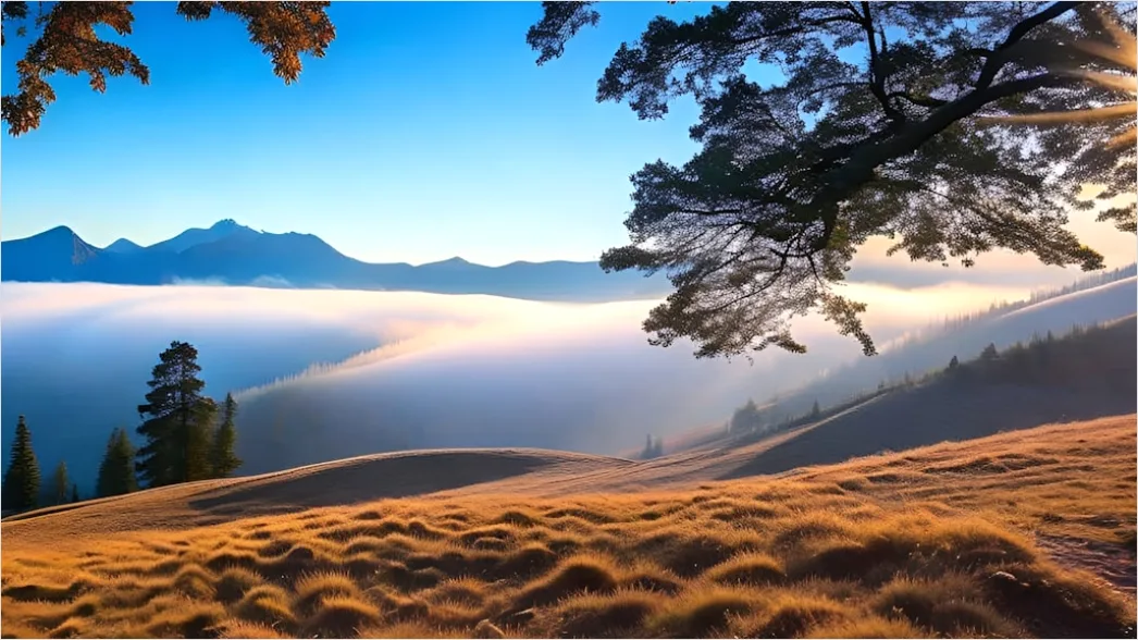 Detail Berglandschaft Sonnenaufgang Nebel Dramatisch Number 5
