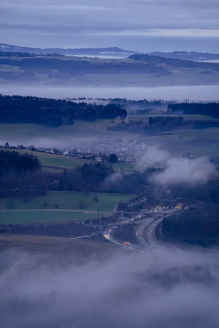 Detail Bergtal Nebel Morgen Stimmungsvoll Number 17