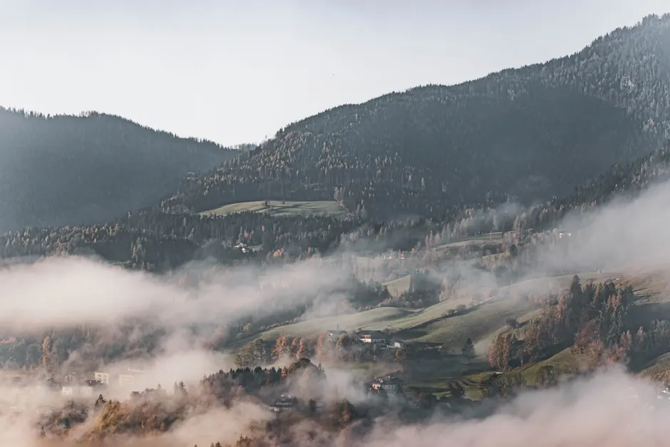 Detail Bergtal Nebel Morgen Stimmungsvoll Number 6