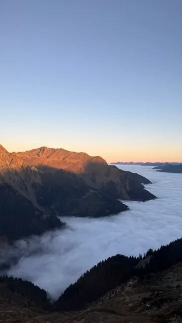 Detail Bergtal Nebel Morgen Stimmungsvoll Number 10