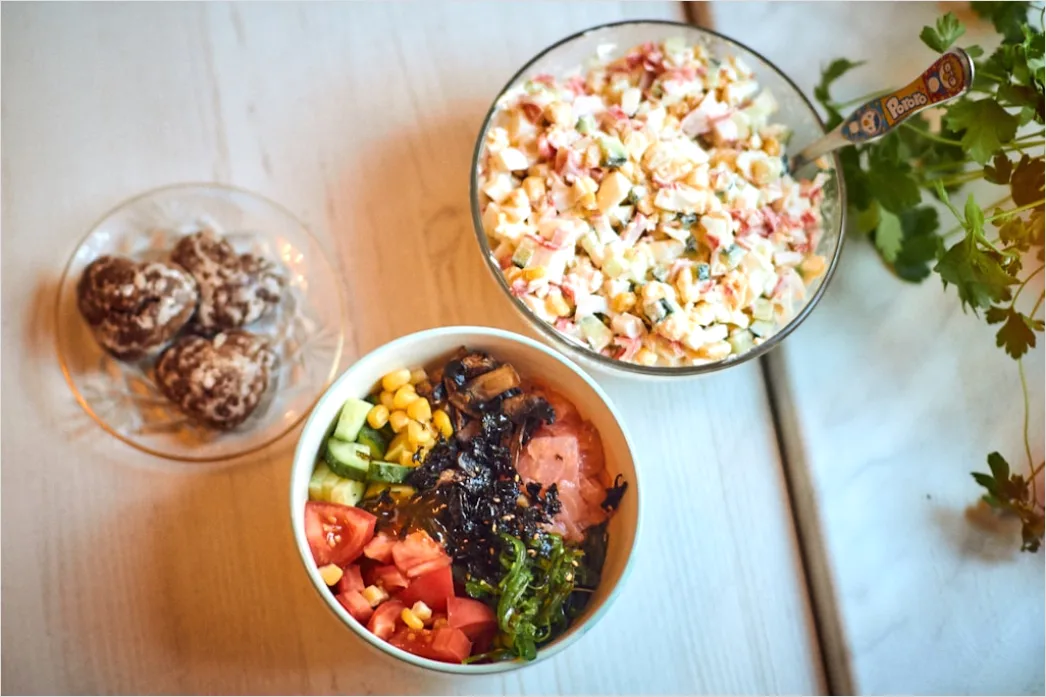 Detail Bowls Meal Prep Woche Draufsicht Number 20