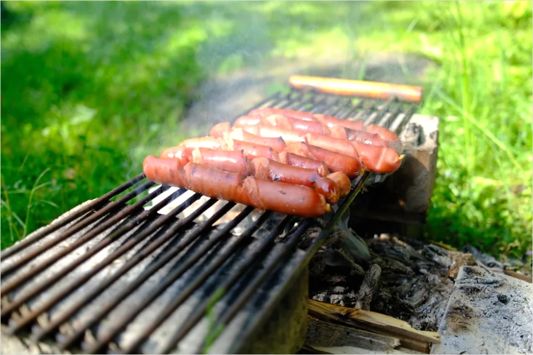 Bratwurst Grill Nahaufnahme Sommer Outdoor 3357