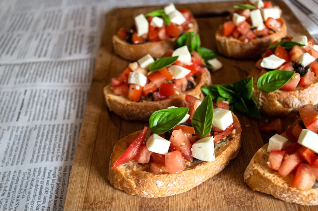 Bruschetta Tomaten Basilikum Nahaufnahme 86fe